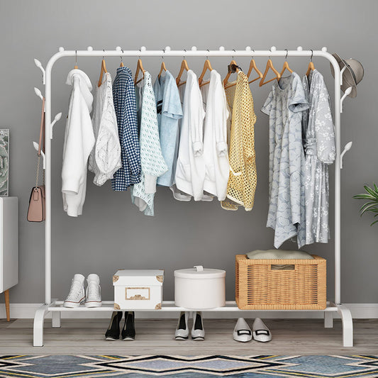 Large Extra Wide Coat Hanging Stand Wardrobe Clothes Hanger Rack (White)