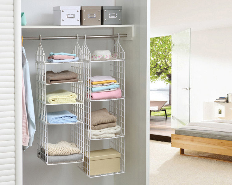 Expand Wardrobe Organizer 4 Shelf Closet Hanging Rack