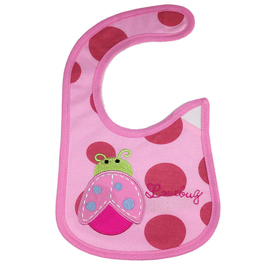 Pink Ladybug Baby Bib