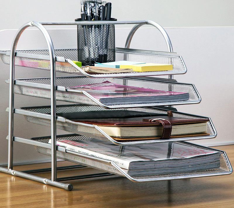 4-Tier Office Document Tray Paper/Magazine Desk Organiser