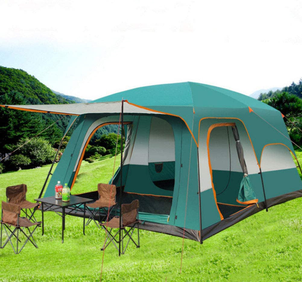 8-10 Person Large Family Camping Tent with Awning