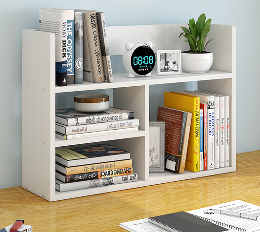 Melody Desk Hutch Storage Shelf Unit Organiser with Drawer (White)