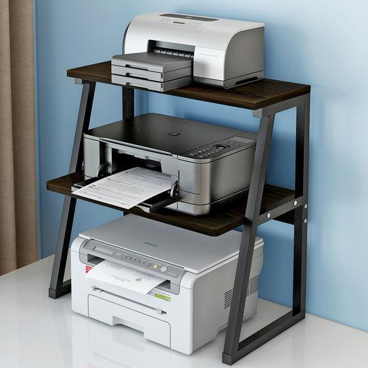 Cosmic 3-Tier Desk Hutch Storage Shelf Unit Office Organiser (Black Walnut)