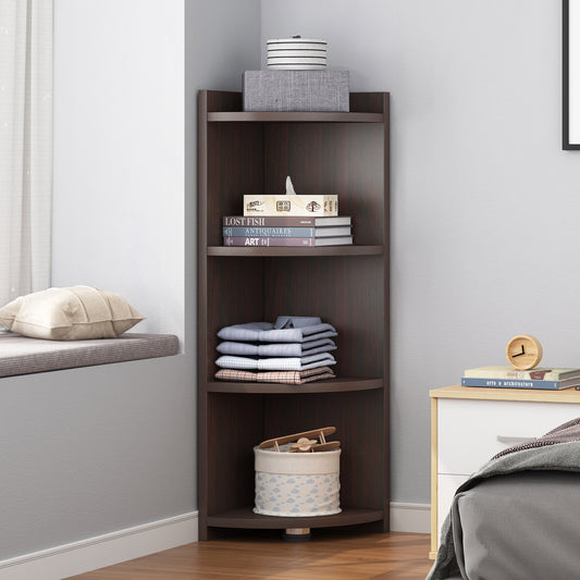 Inspire 3 Tier Stylish Wooden Corner Shelf Unit (Black Walnut)