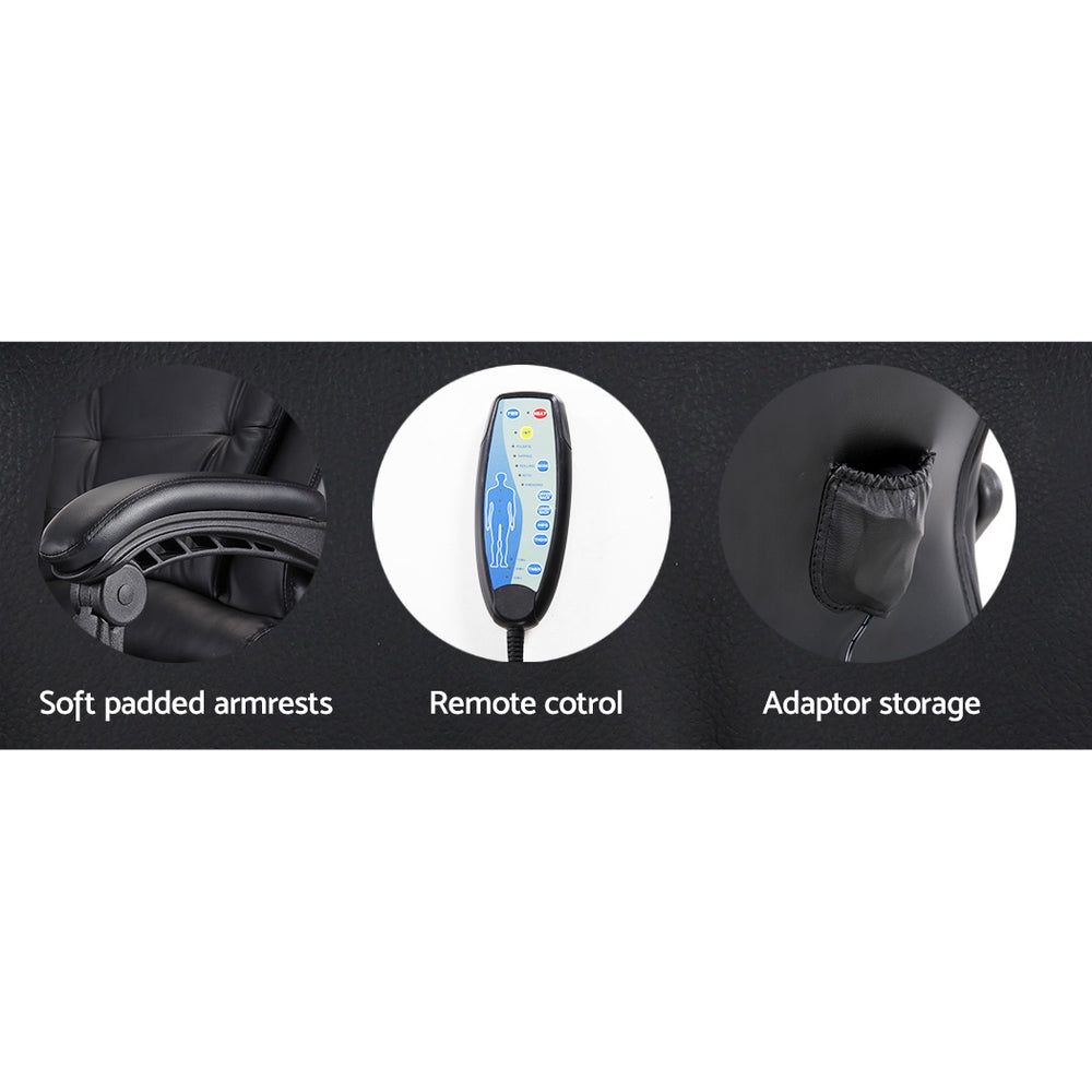 8 Point Reclining Message Chair - Black