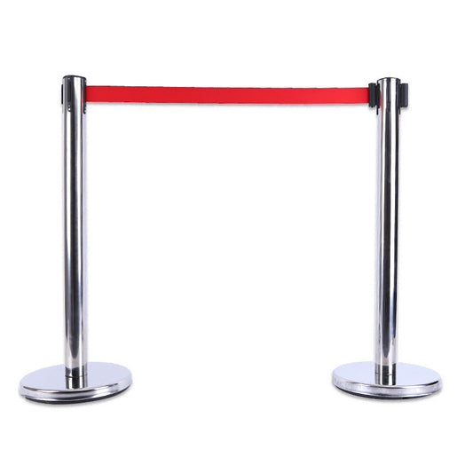 2 x Retractable Queue Barrier Posts
