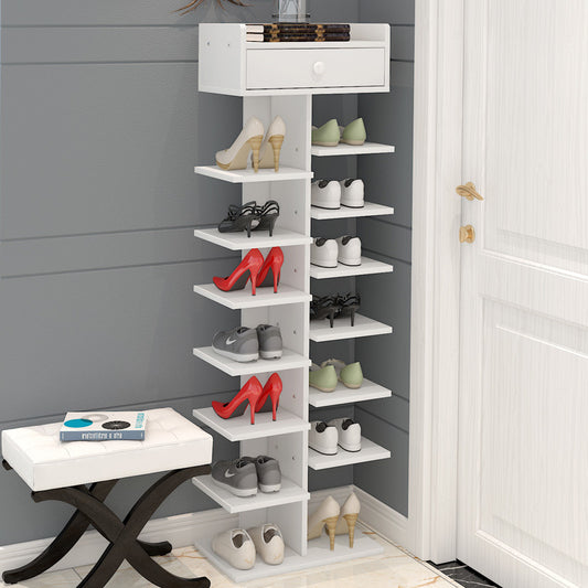 8 Tier Shoe Rack Storage Organizer (White)