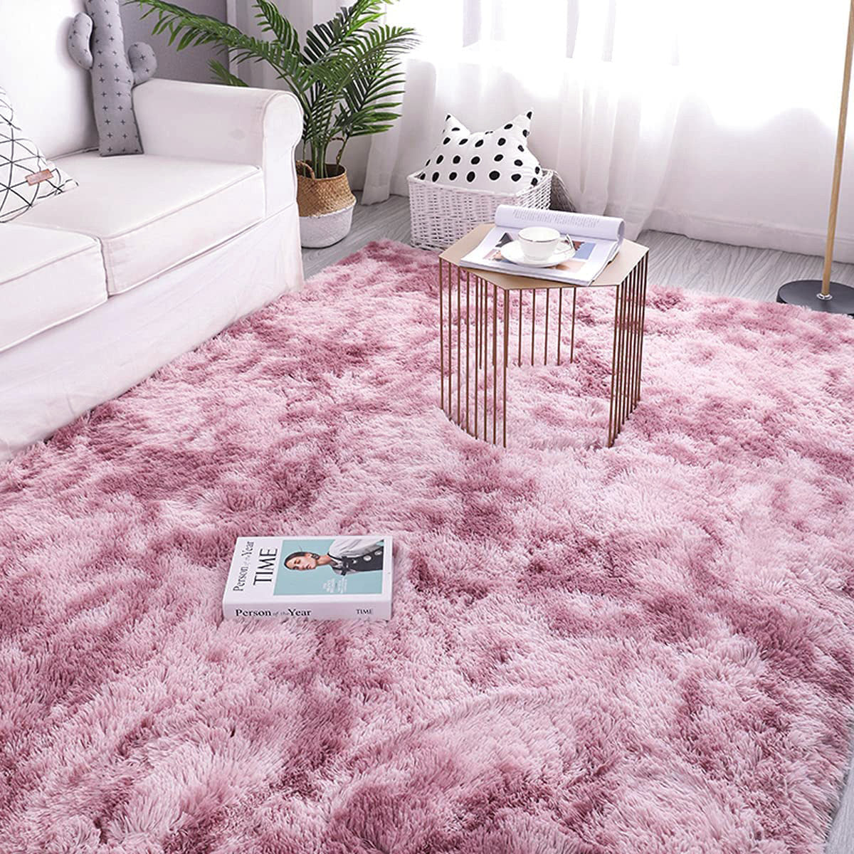Lilac Dream Bedroom/Living Room Comfortable Shag Rug (200 x 140)